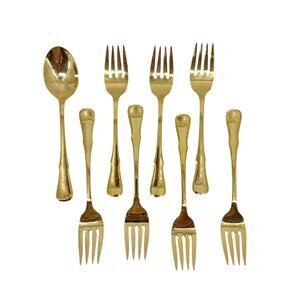 Northland Vintage Gold Tone Flatware 7 Salad Forks 1 Spoon